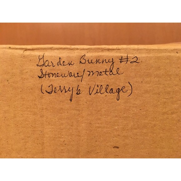 Terry's Village Garden Bunny #2 Stoneware Metal Basket  10" Easter Spring - Picture 10 of 11